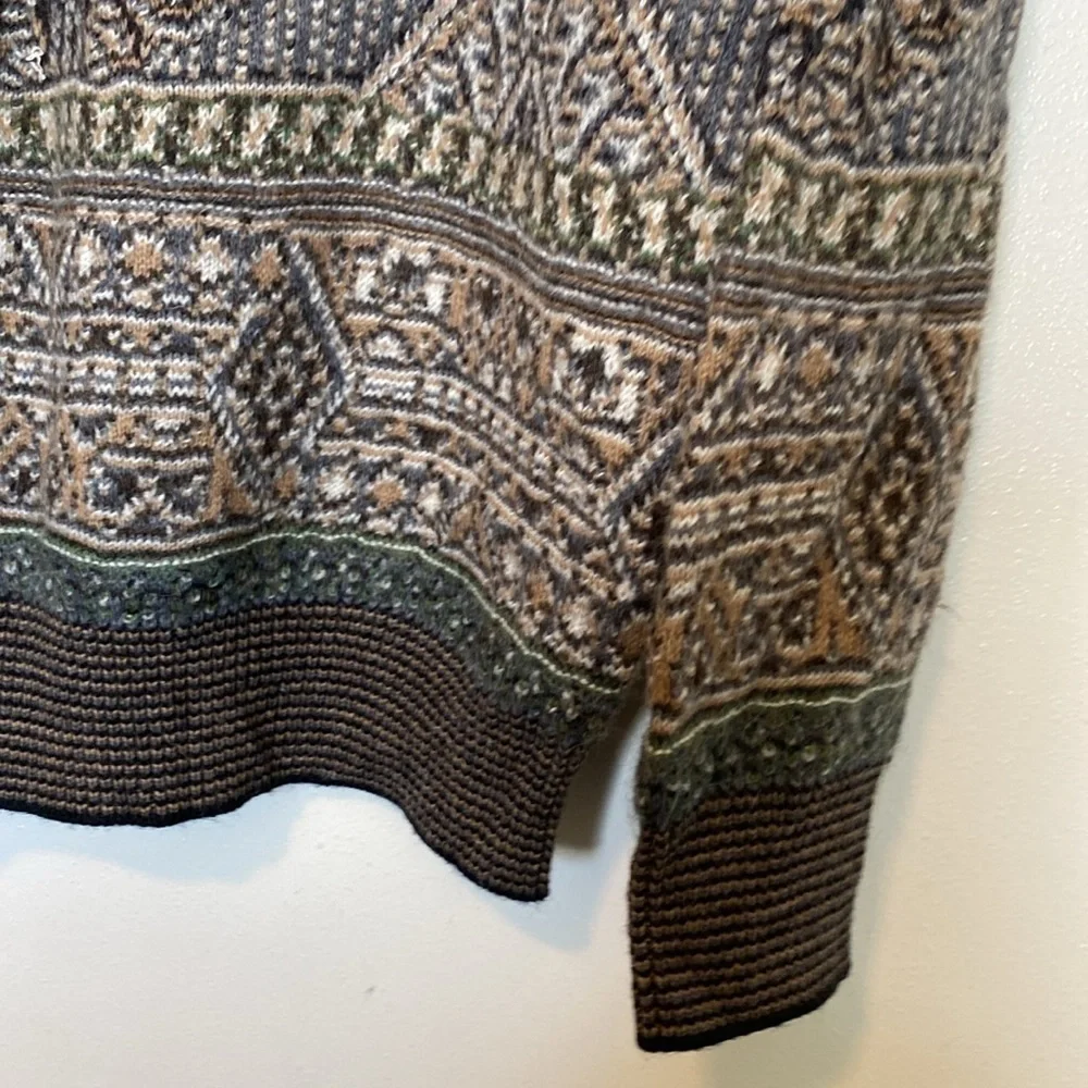 BOTTO Italian wool alpaca blend multi color long sleeve sweater XL - Picture 8 of 15